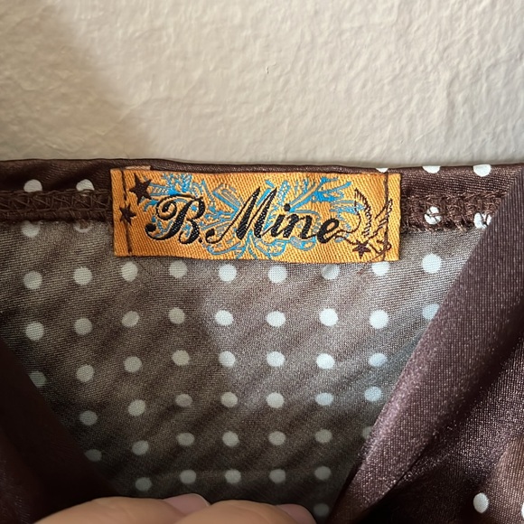 Be Mine Brown Polka Dot Tank M - Picture 5 of 10